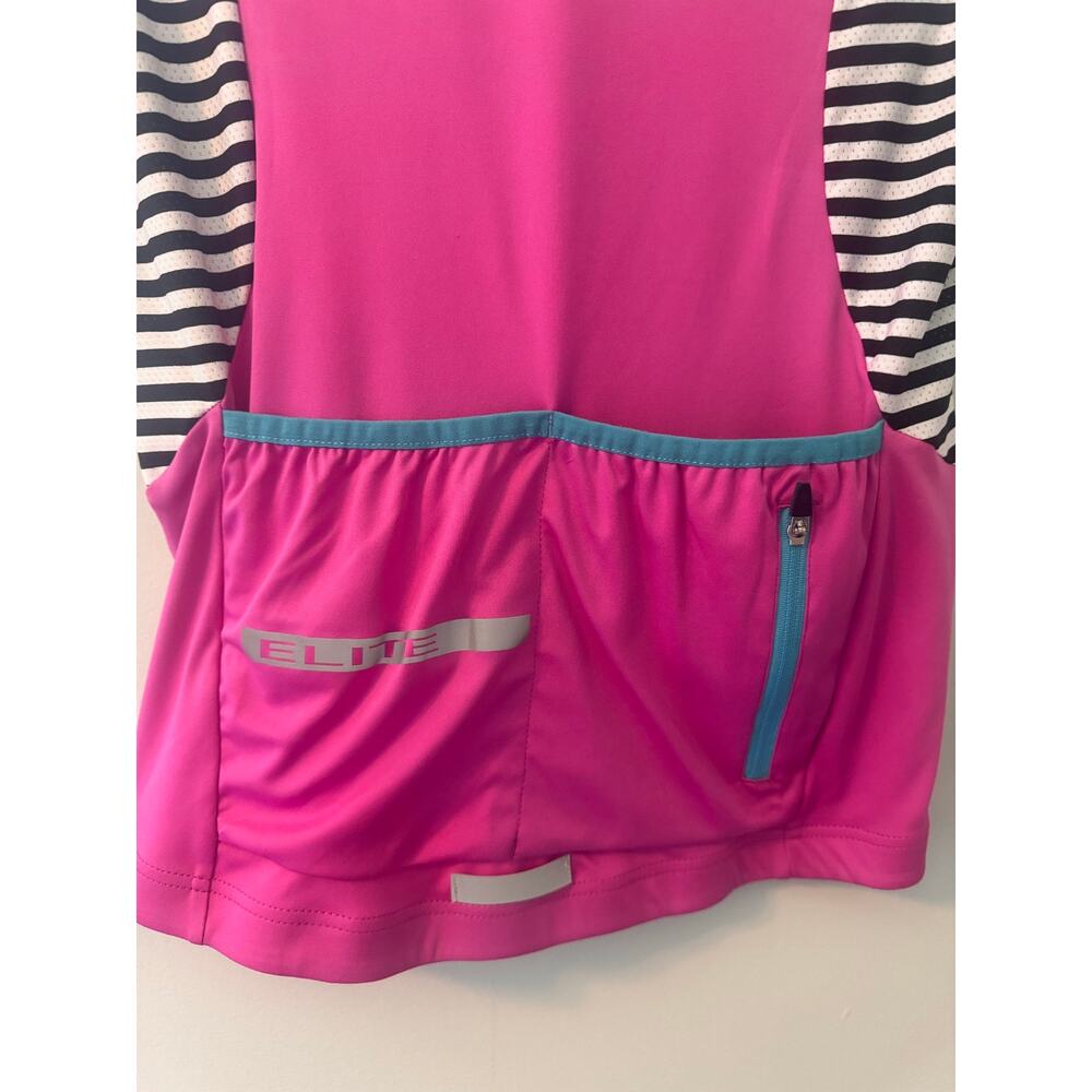Performance Bicycle Elite Women's Cycling Jersey Small Pink White Full Zip Bike - Picture 4 of 7